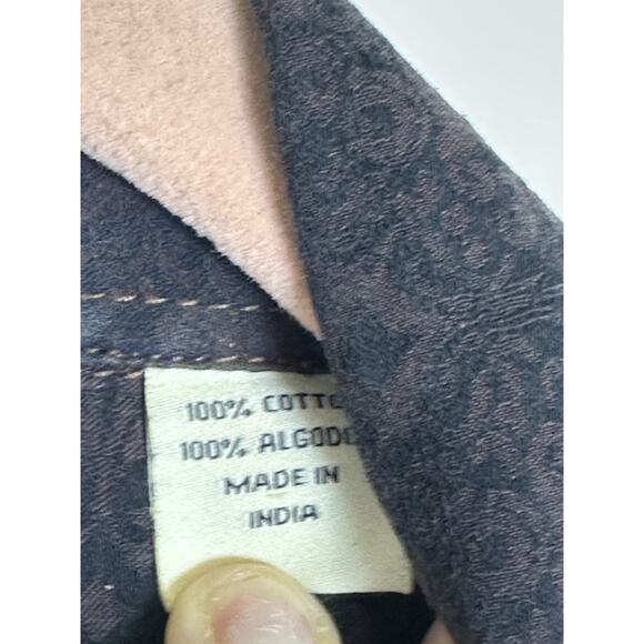 Rancho Estancia Western Floral Pearl Snap Shirt Gray Blue Mens Cowboy Rodeo XXL - Picture 3 of 8